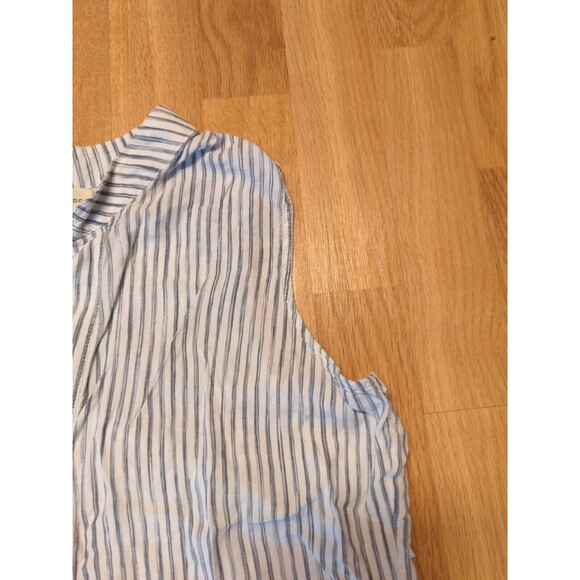Cloth & Stone Blouse Top Womens Small Striped Rayon Sleeveless Button Up - Picture 4 of 9